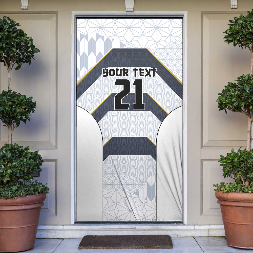 Japan Pacific Rugby 2022-23 Custom Door Cover Black Sakura Japanese Wave Pattern LT9 Black - Polynesian Pride