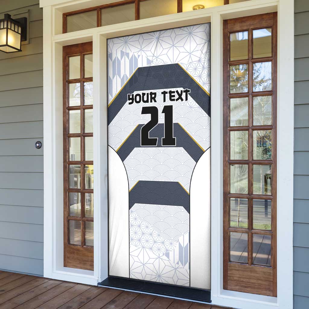 Japan Pacific Rugby 2022-23 Custom Door Cover Black Sakura Japanese Wave Pattern LT9 - Polynesian Pride