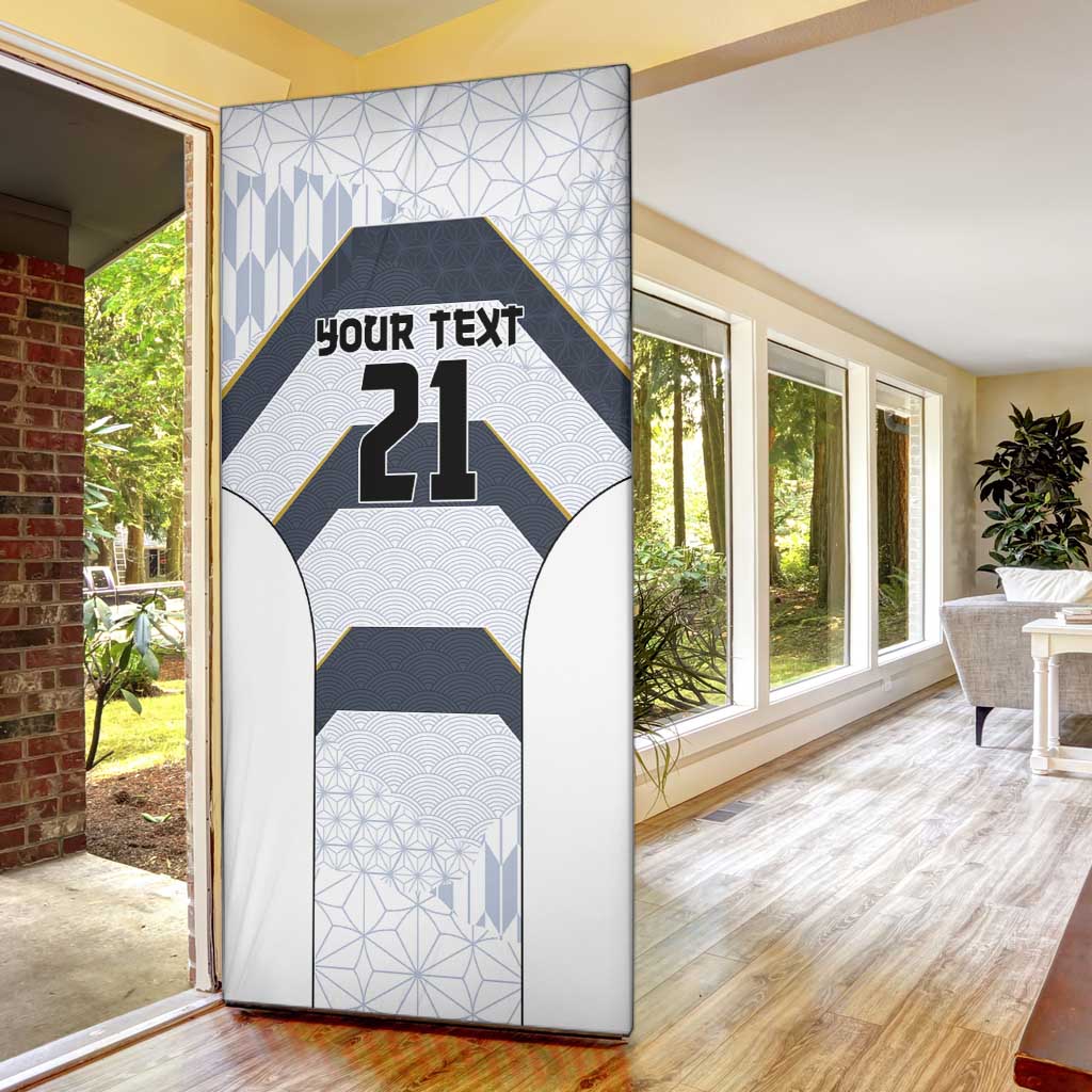 Japan Pacific Rugby 2022-23 Custom Door Cover Black Sakura Japanese Wave Pattern LT9 - Polynesian Pride