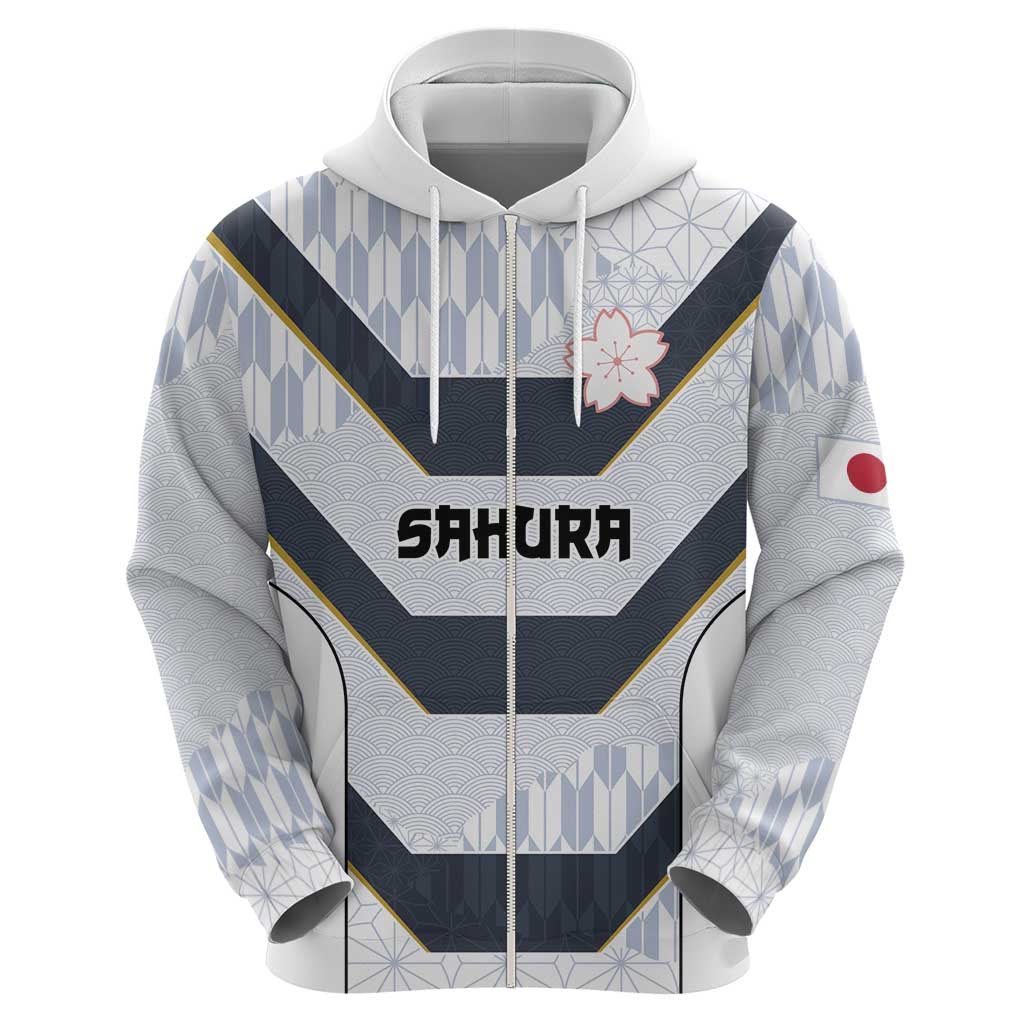 Japan Pacific Rugby 2022-23 Custom Hoodie Black Sakura Japanese Wave Pattern