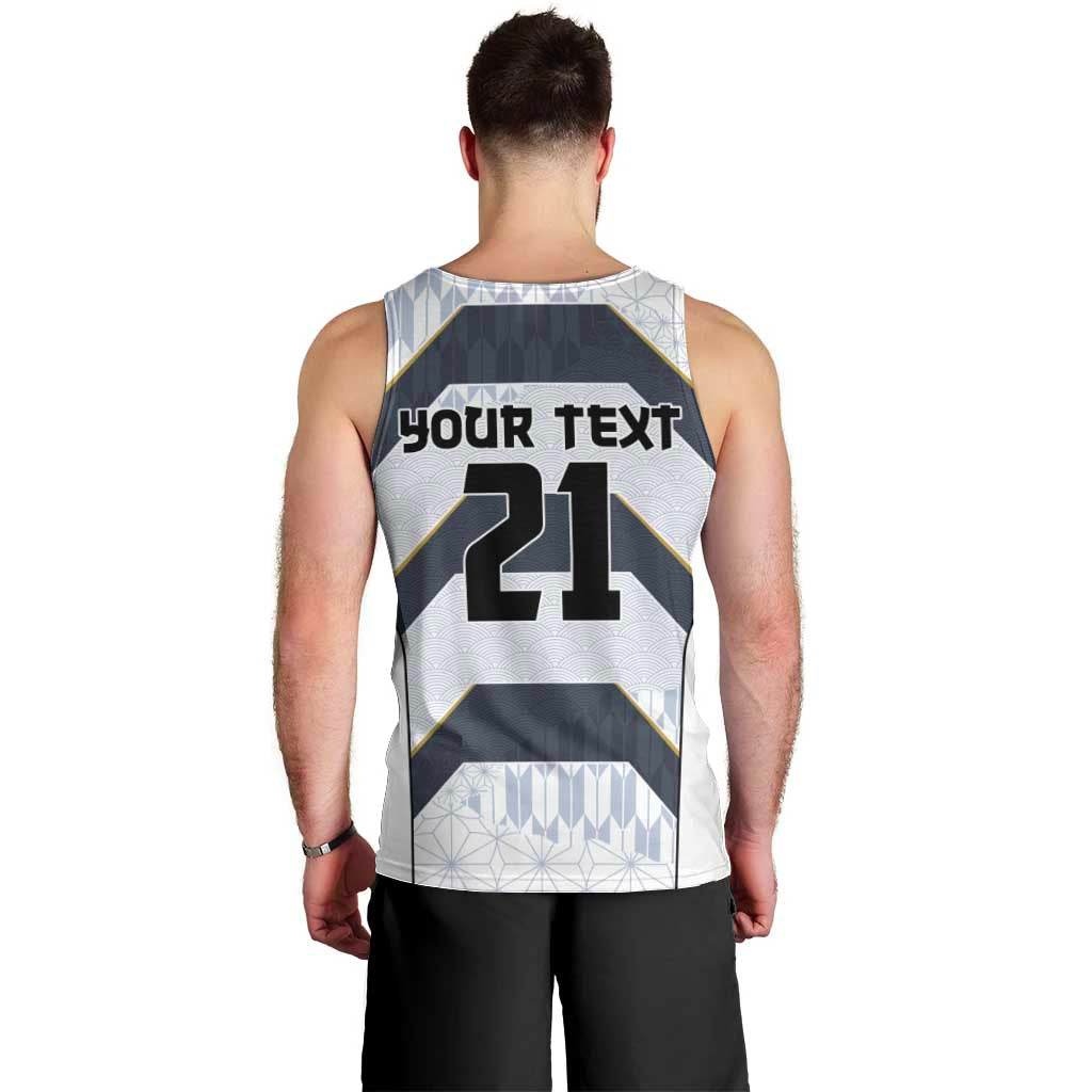 Japan Pacific Rugby 2022-23 Custom Men Tank Top Black Sakura Japanese Wave Pattern LT9 - Polynesian Pride