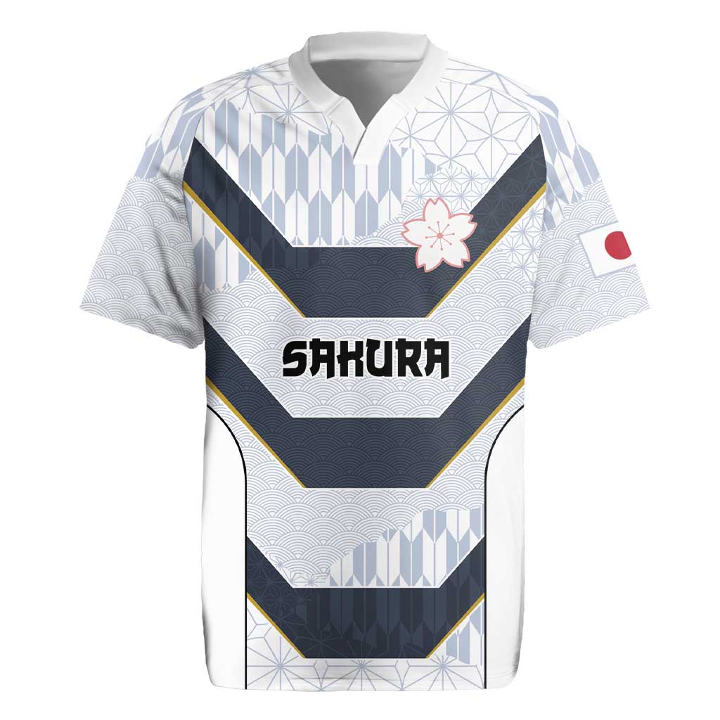Japan Pacific Rugby 2022-23 Custom Rugby Jersey Black Sakura Japanese Wave Pattern LT9 Black - Polynesian Pride