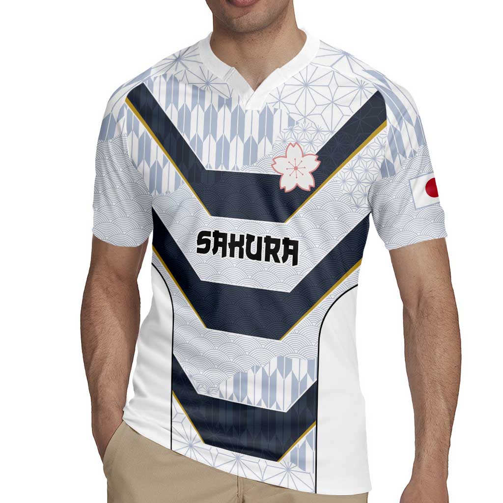 Japan Pacific Rugby 2022-23 Custom Rugby Jersey Black Sakura Japanese Wave Pattern LT9 - Polynesian Pride