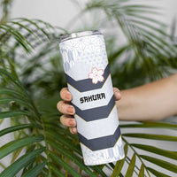 Japan Pacific Rugby 2022-23 Custom Skinny Tumbler Black Sakura Japanese Wave Pattern