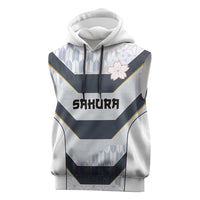 Japan Pacific Rugby 2022-23 Custom Sleeveless Hoodie Black Sakura Japanese Wave Pattern LT9 Black - Polynesian Pride