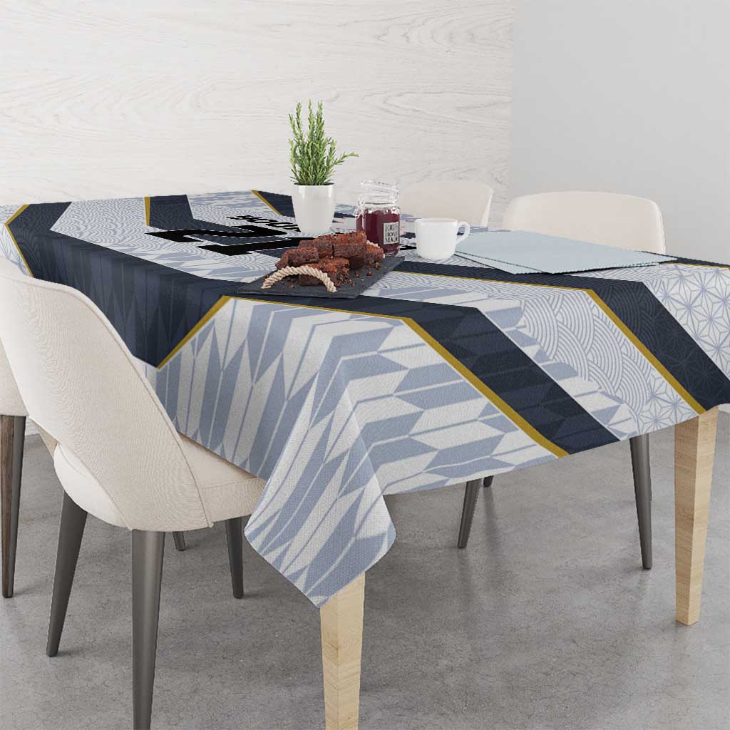 Japan Pacific Rugby 2022-23 Custom Tablecloth Black Sakura Japanese Wave Pattern LT9 - Polynesian Pride