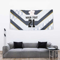 Japan Pacific Rugby 2022-23 Custom Tapestry Black Sakura Japanese Wave Pattern