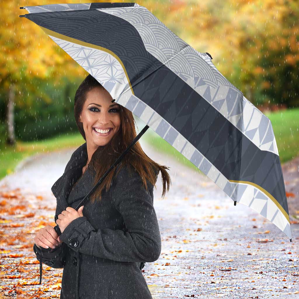Japan Pacific Rugby 2022-23 Custom Umbrella Black Sakura Japanese Wave Pattern LT9 - Polynesian Pride
