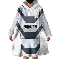 Japan Pacific Rugby 2022-23 Custom Wearable Blanket Hoodie Black Sakura Japanese Wave Pattern LT9 - Polynesian Pride