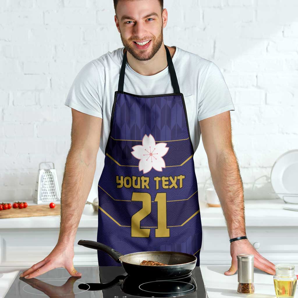 Japan Pacific Rugby 2022-23 Custom Apron Blue Sakura Japanese Wave Pattern LT9 - Polynesian Pride