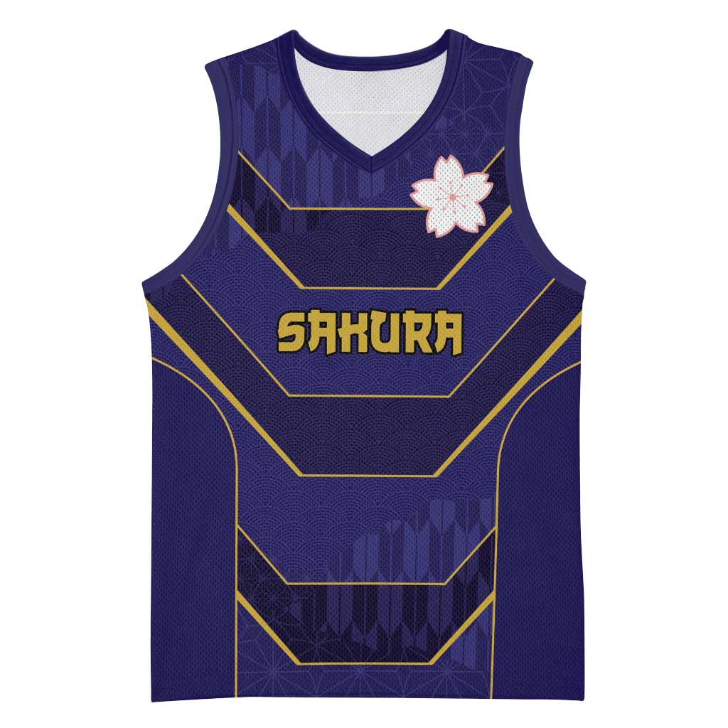 Japan Pacific Rugby 2022-23 Custom Basketball Jersey Blue Sakura Japanese Wave Pattern LT9 Unisex Blue - Polynesian Pride