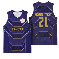 Japan Pacific Rugby 2022-23 Custom Basketball Jersey Blue Sakura Japanese Wave Pattern LT9 - Polynesian Pride