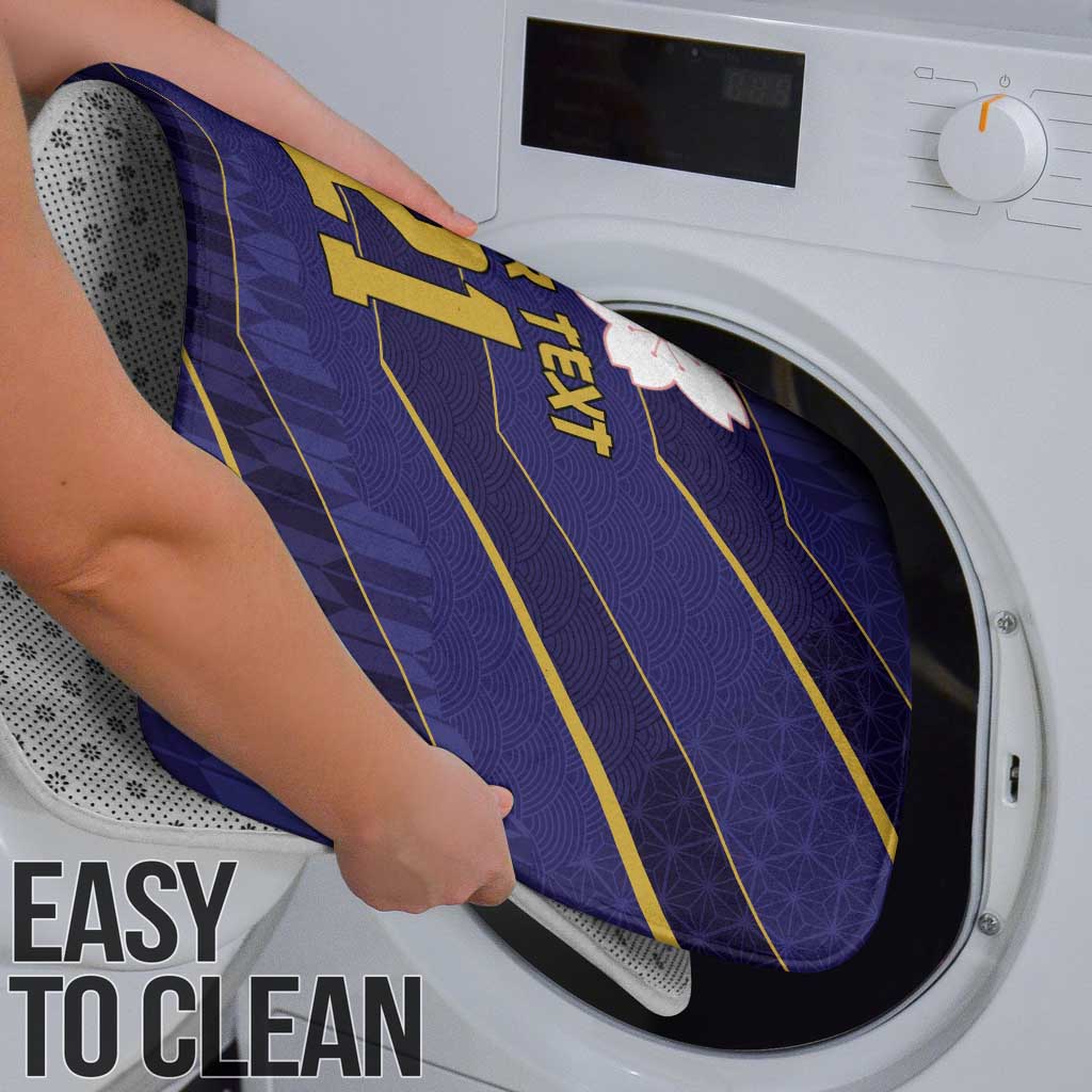 Japan Pacific Rugby 2022-23 Custom Bathroom Set Blue Sakura Japanese Wave Pattern - Polynesian Pride