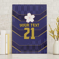Japan Pacific Rugby 2022-23 Custom Canvas Wall Art Blue Sakura Japanese Wave Pattern LT9 Without Frame Blue - Polynesian Pride
