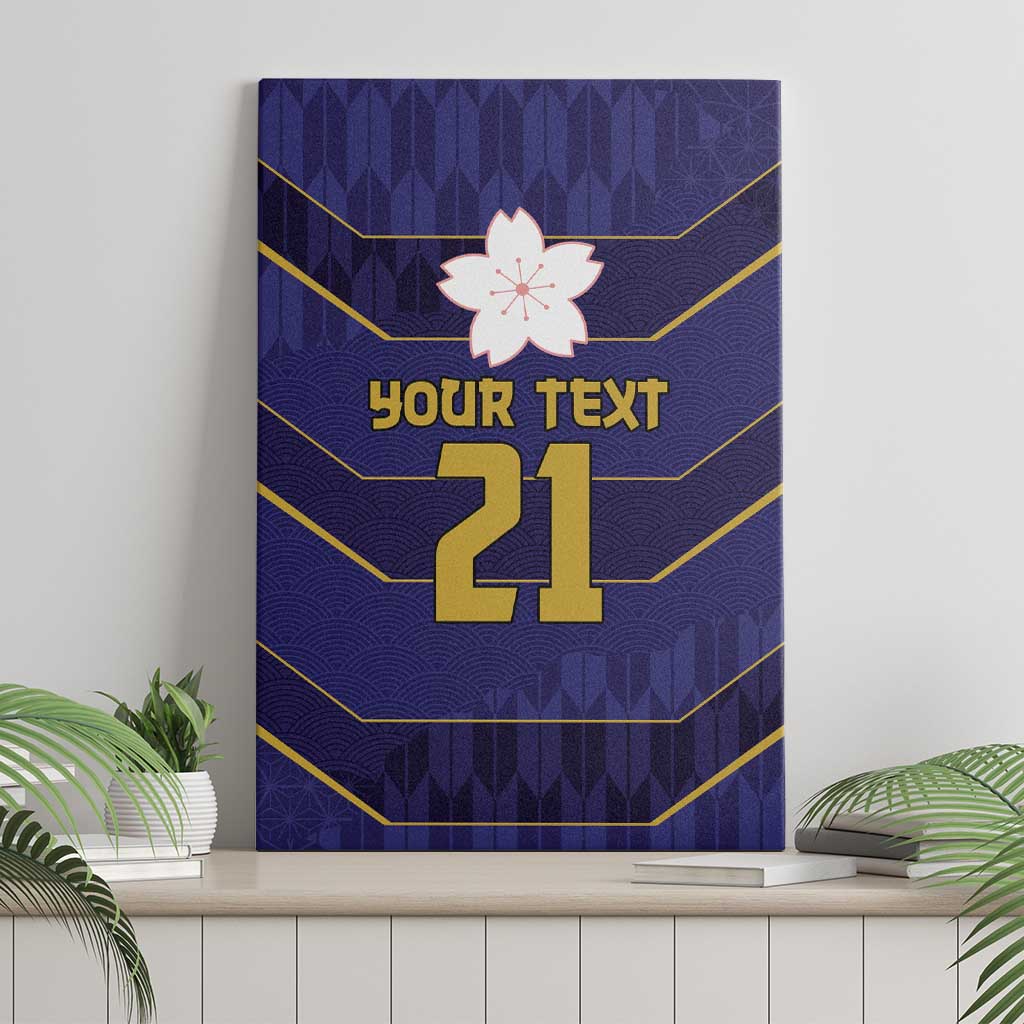Japan Pacific Rugby 2022-23 Custom Canvas Wall Art Blue Sakura Japanese Wave Pattern LT9 - Polynesian Pride