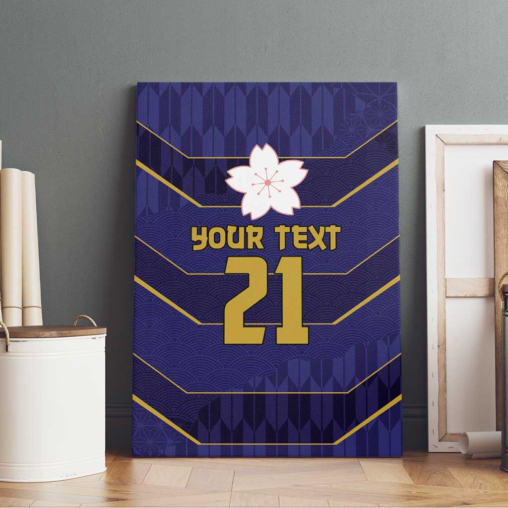 Japan Pacific Rugby 2022-23 Custom Canvas Wall Art Blue Sakura Japanese Wave Pattern LT9 - Polynesian Pride