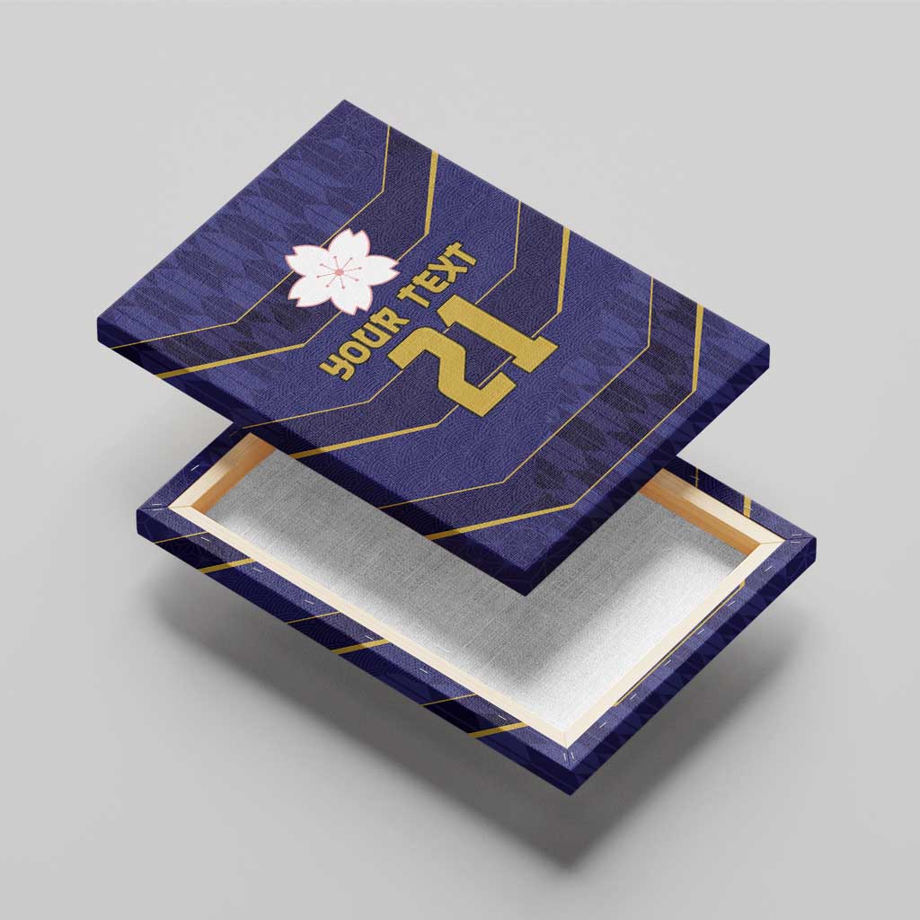 Japan Pacific Rugby 2022-23 Custom Canvas Wall Art Blue Sakura Japanese Wave Pattern LT9 - Polynesian Pride