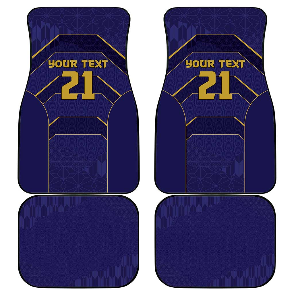 Japan Pacific Rugby 2022-23 Custom Car Mats Blue Sakura Japanese Wave Pattern LT9 - Polynesian Pride
