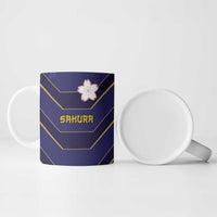 Japan Pacific Rugby 2022-23 Custom Ceramic Mug Blue Sakura Japanese Wave Pattern LT9 - Polynesian Pride