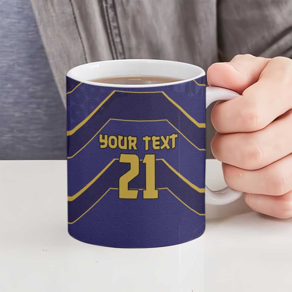 Japan Pacific Rugby 2022-23 Custom Ceramic Mug Blue Sakura Japanese Wave Pattern LT9 - Polynesian Pride