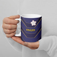 Japan Pacific Rugby 2022-23 Custom Ceramic Mug Blue Sakura Japanese Wave Pattern LT9 - Polynesian Pride