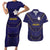 Japan Pacific Rugby 2022-23 Custom Couples Matching Short Sleeve Bodycon Dress and Hawaiian Shirt Blue Sakura Japanese Wave Pattern