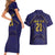 Japan Pacific Rugby 2022-23 Custom Couples Matching Short Sleeve Bodycon Dress and Hawaiian Shirt Blue Sakura Japanese Wave Pattern