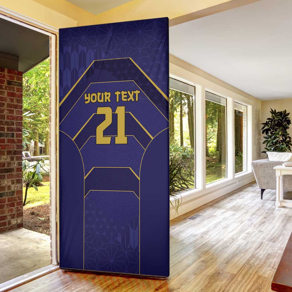 Japan Pacific Rugby 2022-23 Custom Door Cover Blue Sakura Japanese Wave Pattern LT9 - Polynesian Pride