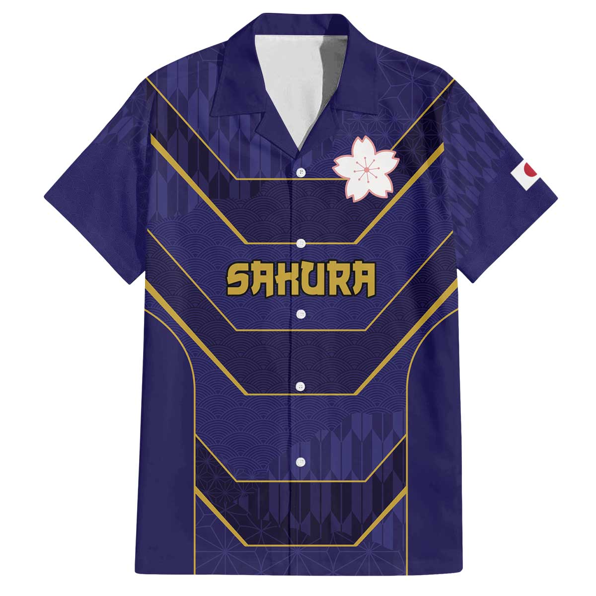 Japan Pacific Rugby 2022-23 Custom Family Matching Off The Shoulder Long Sleeve Dress and Hawaiian Shirt Blue Sakura Japanese Wave Pattern