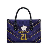 Japan Pacific Rugby 2022-23 Custom Leather Bag Blue Sakura Japanese Wave Pattern - Polynesian Pride