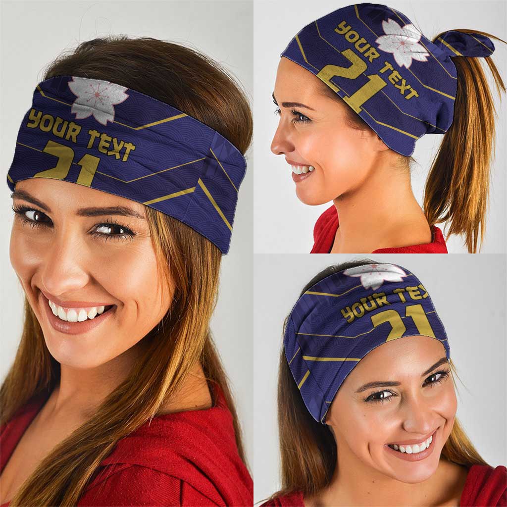 Japan Pacific Rugby 2022-23 Custom Neck Gaiter Blue Sakura Japanese Wave Pattern - Polynesian Pride