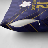 Japan Pacific Rugby 2022-23 Custom Pillow Cover Blue Sakura Japanese Wave Pattern - Polynesian Pride