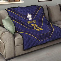 Japan Pacific Rugby 2022-23 Custom Quilt Blue Sakura Japanese Wave Pattern