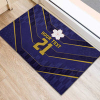 Japan Pacific Rugby 2022-23 Custom Rubber Doormat Blue Sakura Japanese Wave Pattern LT9 - Polynesian Pride