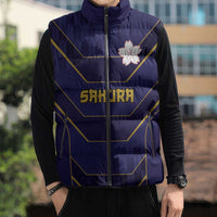 Japan Pacific Rugby 2022-23 Custom Sleeveless Puffer Jacket Blue Sakura Japanese Wave Pattern LT9 - Polynesian Pride