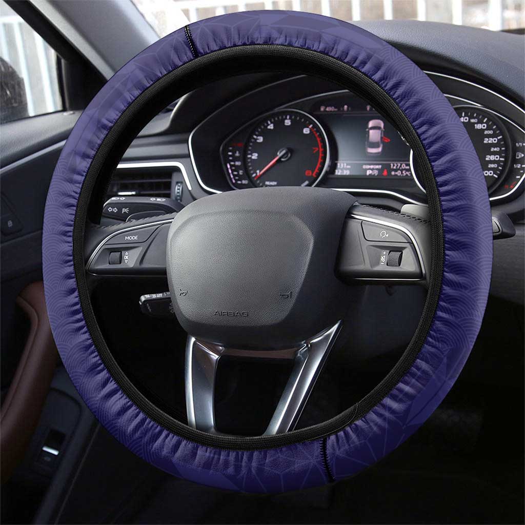 Japan Pacific Rugby 2022-23 Steering Wheel Cover Blue Sakura Japanese Wave Pattern LT9 - Polynesian Pride