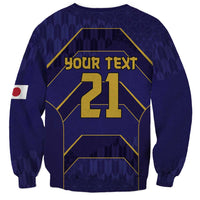 Japan Pacific Rugby 2022-23 Custom Sweatshirt Blue Sakura Japanese Wave Pattern LT9 - Polynesian Pride