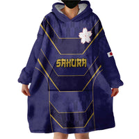 Japan Pacific Rugby 2022-23 Custom Wearable Blanket Hoodie Blue Sakura Japanese Wave Pattern LT9 - Polynesian Pride