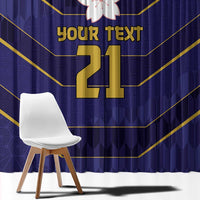 Japan Pacific Rugby 2022-23 Custom Window Curtain Blue Sakura Japanese Wave Pattern