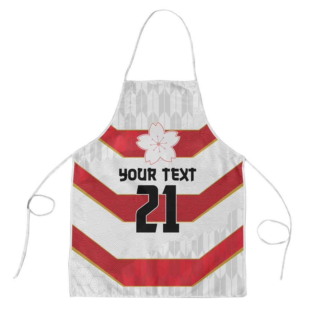 Japan Pacific Rugby 2022-23 Custom Apron Red Sakura Japanese Wave Pattern LT9 Red - Polynesian Pride