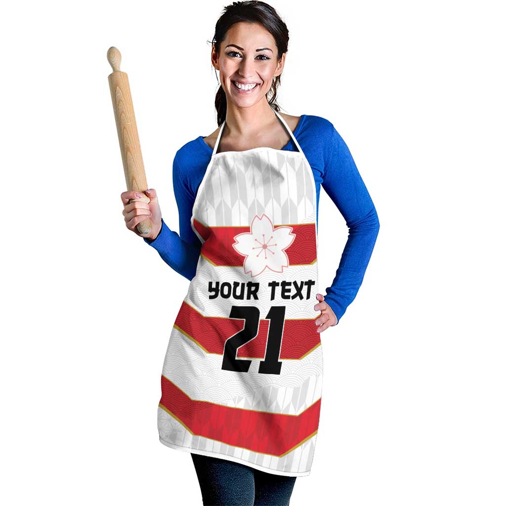 Japan Pacific Rugby 2022-23 Custom Apron Red Sakura Japanese Wave Pattern LT9 - Polynesian Pride