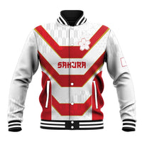 Japan Pacific Rugby 2022-23 Custom Baseball Jacket Red Sakura Japanese Wave Pattern LT9 Unisex Red - Polynesian Pride