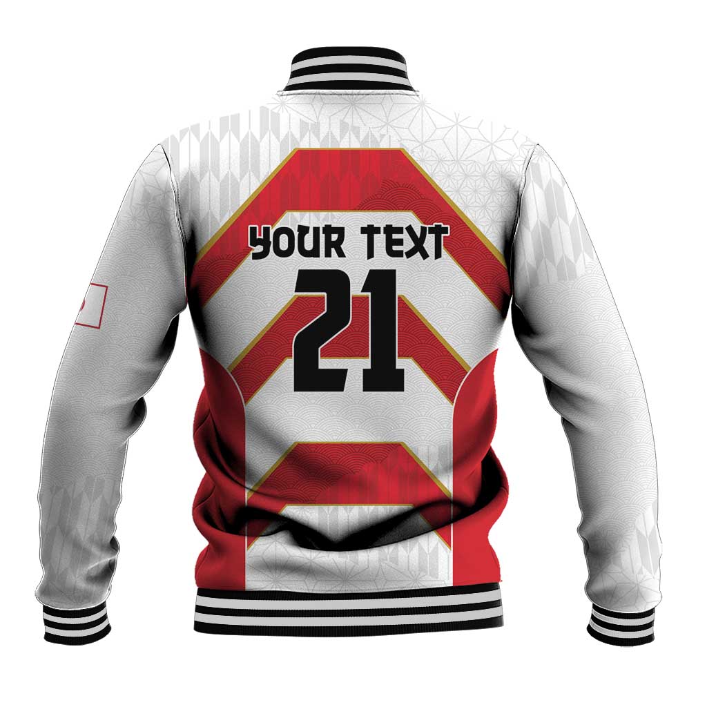 Japan Pacific Rugby 2022-23 Custom Baseball Jacket Red Sakura Japanese Wave Pattern LT9 - Polynesian Pride
