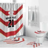 Japan Pacific Rugby 2022-23 Custom Bathroom Set Red Sakura Japanese Wave Pattern - Polynesian Pride