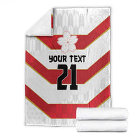 Japan Pacific Rugby 2022-23 Custom Blanket Red Sakura Japanese Wave Pattern
