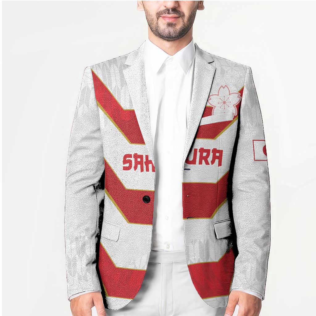 Japan Pacific Rugby 2022-23 Custom Blazer Red Sakura Japanese Wave Pattern - Polynesian Pride