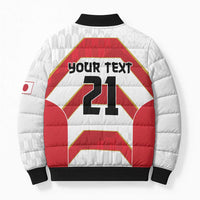 Japan Pacific Rugby 2022-23 Custom Bomber Puffer Jacket Red Sakura Japanese Wave Pattern LT9 - Polynesian Pride