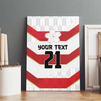 Japan Pacific Rugby 2022-23 Custom Canvas Wall Art Red Sakura Japanese Wave Pattern LT9 - Polynesian Pride