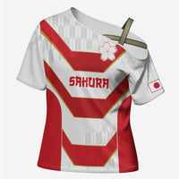 Japan Pacific Rugby 2022-23 Custom Cross Shoulder Shirt Red Sakura Japanese Wave Pattern LT9 Female Red - Polynesian Pride