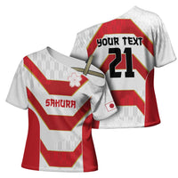 Japan Pacific Rugby 2022-23 Custom Cross Shoulder Shirt Red Sakura Japanese Wave Pattern LT9 - Polynesian Pride